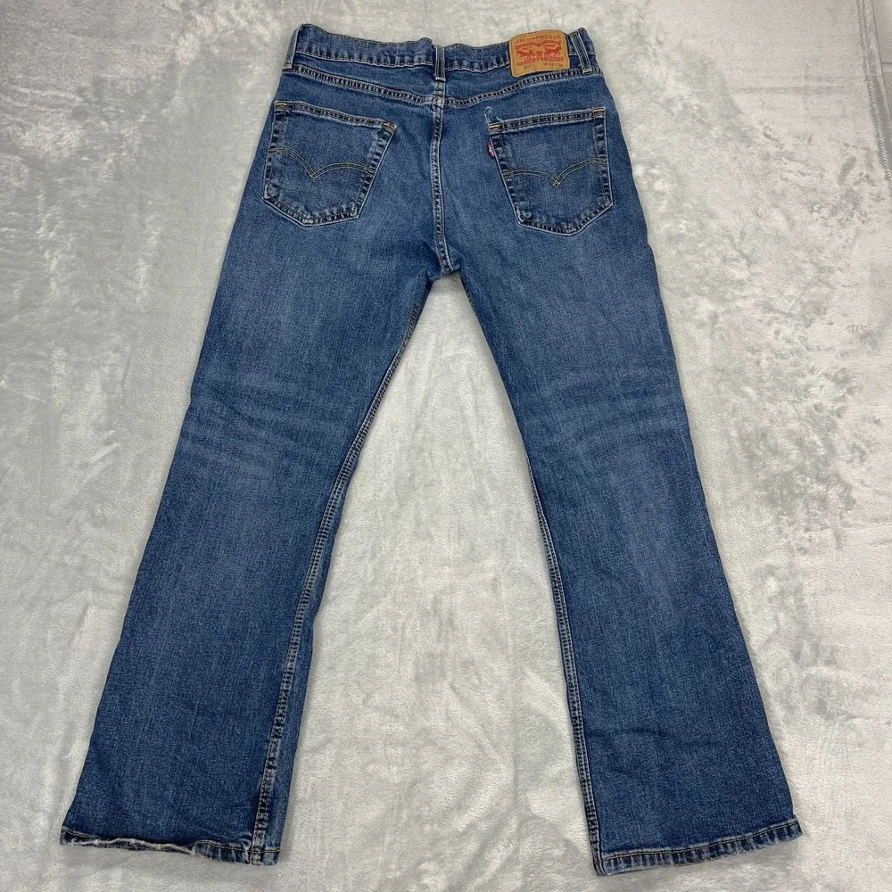 Levi's Jeans Mens 34x30 Blue Denim 527 Stretch Americana Slim Bootcut Grunge